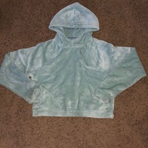 Cropped furry hoodie